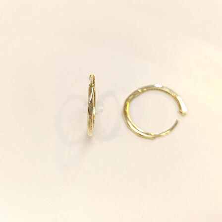 21.7mm Karo Halka Küpe 14 Ayar Altın HD VİDEOLU