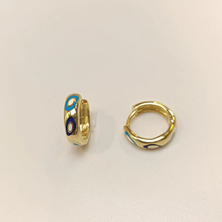 14.5mm Mineli Halka Küpe 14 Ayar Altın HD VİDEOLU