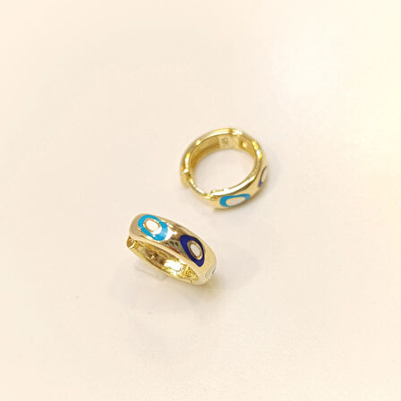 14.5mm Mineli Halka Küpe 14 Ayar Altın HD VİDEOLU