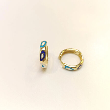 17mm Mineli Halka Küpe 14 Ayar Altın HD VİDEOLU