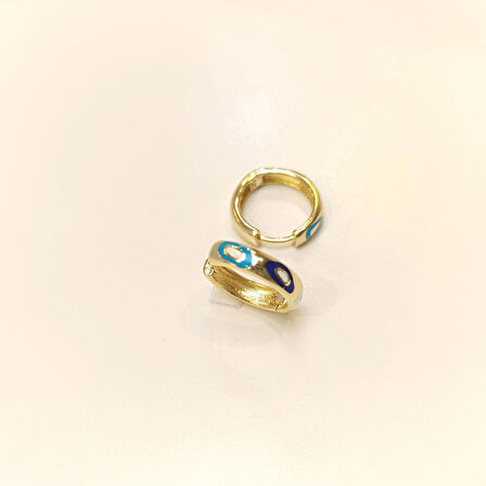 17mm Mineli Halka Küpe 14 Ayar Altın HD VİDEOLU