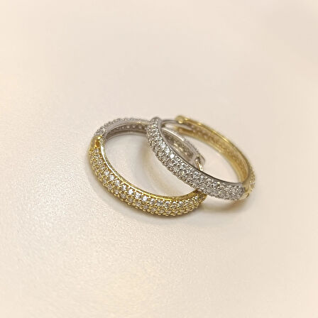 22mm Su Yolu Halka Küpe 14 Ayar Altın HD VİDEOLU