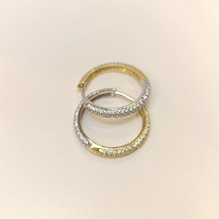 22mm Su Yolu Halka Küpe 14 Ayar Altın HD VİDEOLU