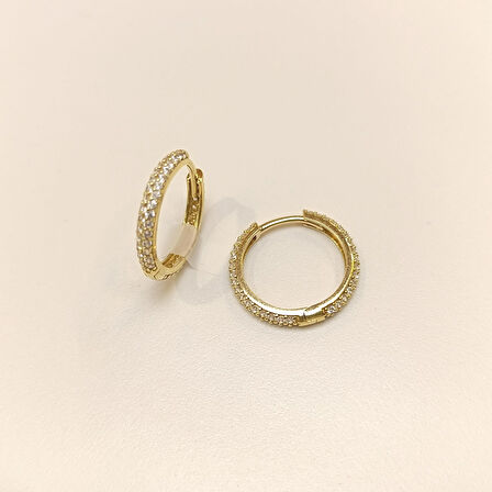 20mm Su Yolu Halka Küpe 14 Ayar Altın HD VİDEOLU