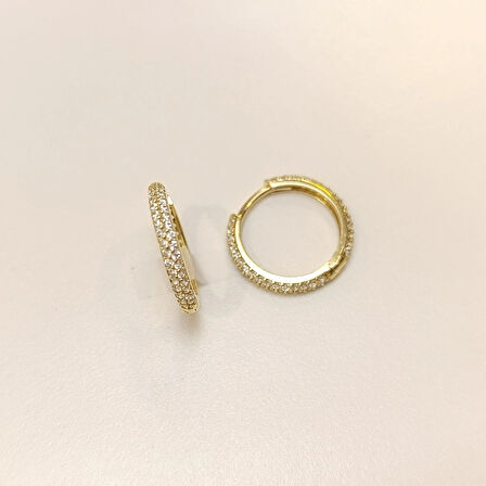 20mm Su Yolu Halka Küpe 14 Ayar Altın HD VİDEOLU