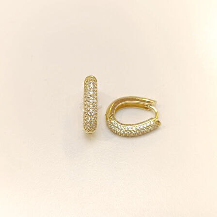 18mm Su Yolu Halka Küpe 14 Ayar Altın HD VİDEOLU