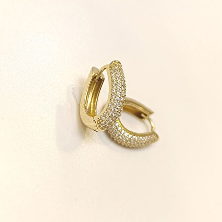 18mm Su Yolu Halka Küpe 14 Ayar Altın HD VİDEOLU