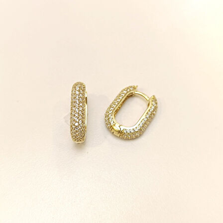 18.3mm Su Yolu Halka Küpe 14 Ayar Altın HD VİDEOLU