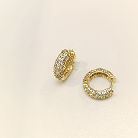 14.6mm Su Yolu Halka Küpe 14 Ayar Altın HD VİDEOLU