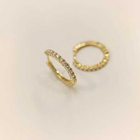 20mm Tam Tur Su Yolu Halka Küpe 14 Ayar Altın HD VİDEOLU