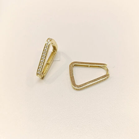 16.5mm Su Yolu Halka Küpe 14 Ayar Altın HD VİDEOLU