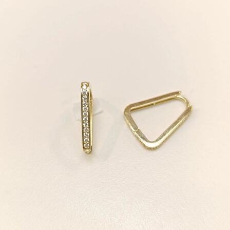 16.5mm Su Yolu Halka Küpe 14 Ayar Altın HD VİDEOLU