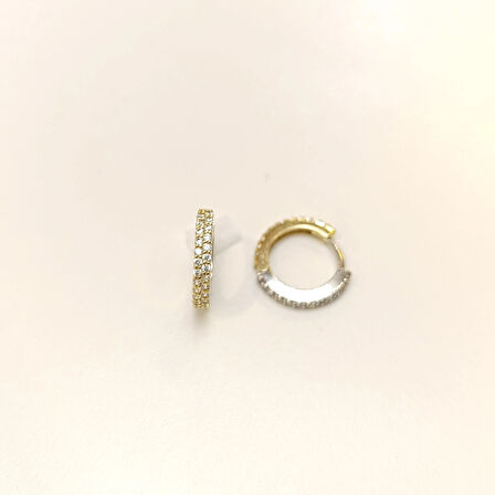 13.3mm Su Yolu Halka Küpe 14 Ayar Altın HD VİDEOLU