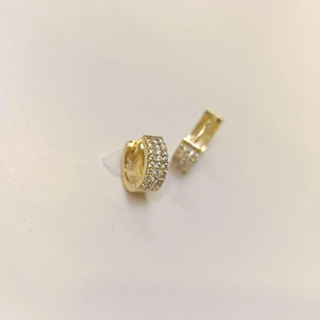 12mm Su Yolu Halka Küpe 14 Ayar Altın HD VİDEOLU