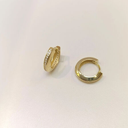 16mm Su Yolu Halka Küpe 14 Ayar Altın HD VİDEOLU