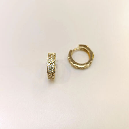 16mm Su Yolu Halka Küpe 14 Ayar Altın HD VİDEOLU