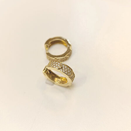 16mm Su Yolu Halka Küpe 14 Ayar Altın HD VİDEOLU