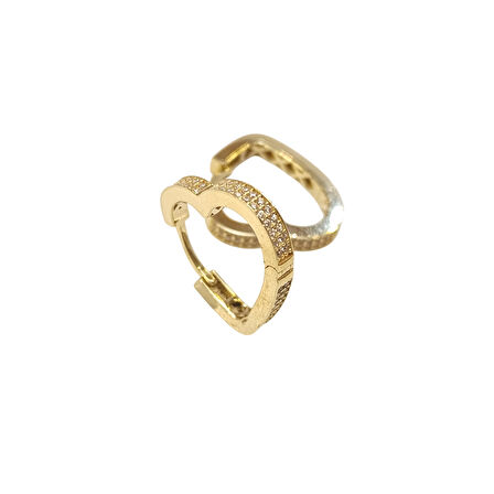 22mm Kalpli Su Yolu Halka Küpe 14 Ayar Altın HD VİDEOLU