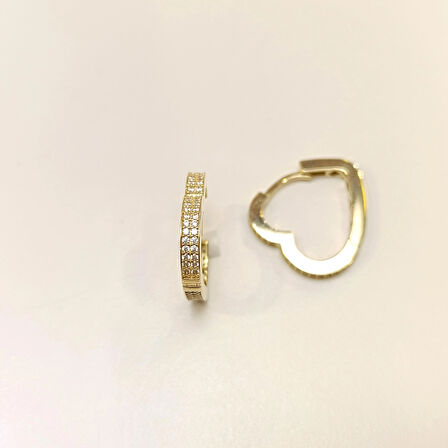 22mm Kalpli Su Yolu Halka Küpe 14 Ayar Altın HD VİDEOLU