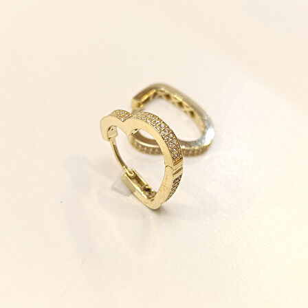 22mm Kalpli Su Yolu Halka Küpe 14 Ayar Altın HD VİDEOLU