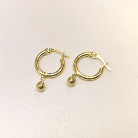 27mm Toplu Halka Küpe 14 Ayar Altın HD VİDEOLU