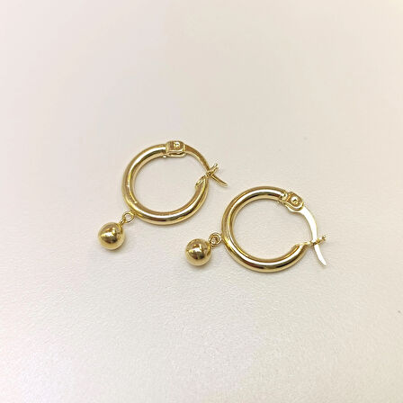 27mm Toplu Halka Küpe 14 Ayar Altın HD VİDEOLU