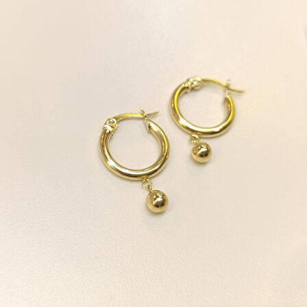 27mm Toplu Halka Küpe 14 Ayar Altın HD VİDEOLU