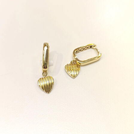 27mm Kalpli Halka Küpe 14 Ayar Altın HD VİDEOLU