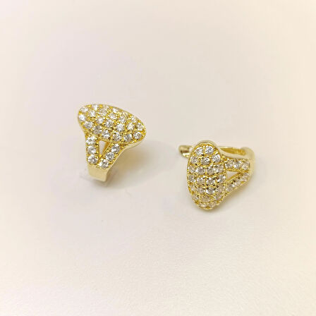 Taşlı Küpe 14 Ayar Altın HD VİDEOLU