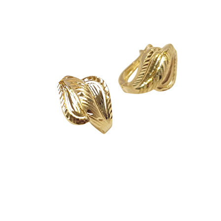 Taşsız Küpe 14 Ayar Altın HD VİDEOLU