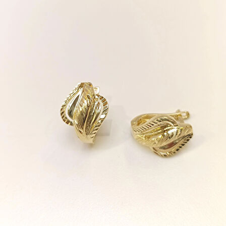 Taşsız Küpe 14 Ayar Altın HD VİDEOLU