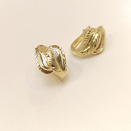 Taşsız Küpe 14 Ayar Altın HD VİDEOLU