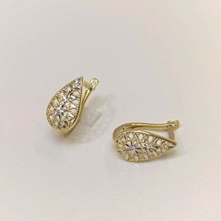 Taşsız Küpe 14 Ayar Altın HD VİDEOLU