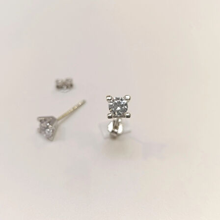 Tek Taş Küpe 14 Ayar Altın HD VİDEOLU