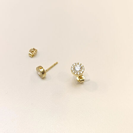 Tek Taş Küpe 14 Ayar Altın HD VİDEOLU