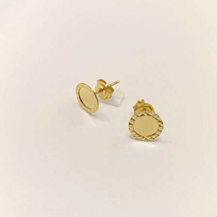 8mm Levha Küpe 14 Ayar Altın HD VİDEOLU