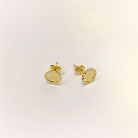 8mm Levha Küpe 14 Ayar Altın HD VİDEOLU