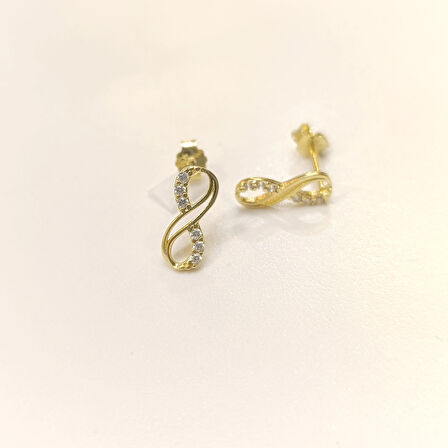 Sonsuzluk Küpe 14 Ayar Altın HD VİDEOLU