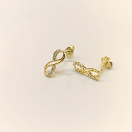 Sonsuzluk Küpe 14 Ayar Altın HD VİDEOLU