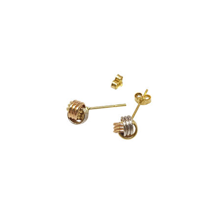 Yün Yumağı Vidalı Küpe 14 Ayar Altın HD VİDEOLU