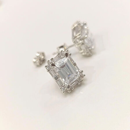 Zümrüt Kesim Tek Taşlı Küpe 14 Ayar Altın HD VİDEOLU