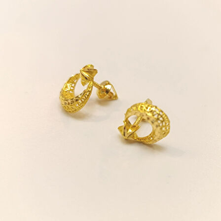 Ayyıldızlı Küpe 22 Ayar Altın HD VİDEOLU