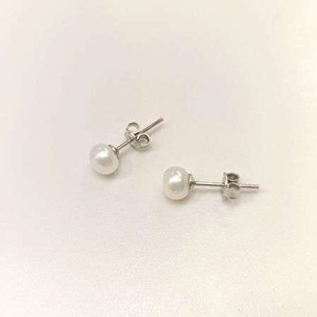 İnci Taşlı Vidalı Küpe 14 Ayar Altın HD VİDEOLU