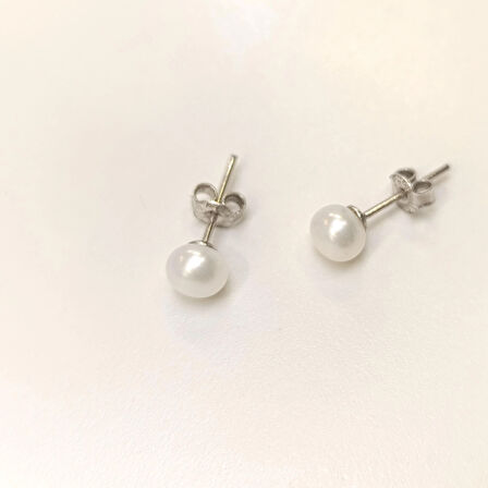 İnci Taşlı Vidalı Küpe 14 Ayar Altın HD VİDEOLU