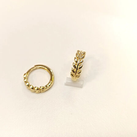 12.2mm Başak Halka Küpe 14 Ayar Altın HD VİDEOLU