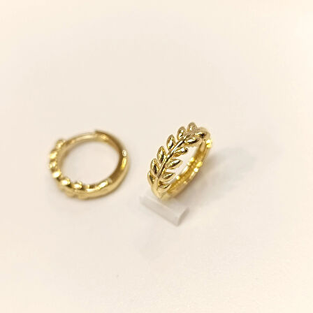 12.2mm Başak Halka Küpe 14 Ayar Altın HD VİDEOLU