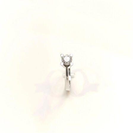 HRD Sertifikalı 0.50ct F Pırlanta Tek Taş Yüzük 14 Ayar Altın HD VİDEOLU