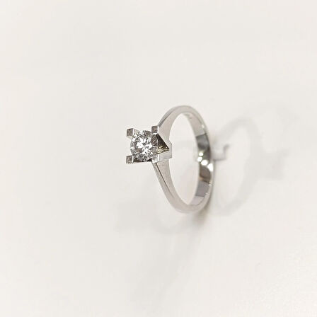 HRD Sertifikalı 0.50ct F Pırlanta Tek Taş Yüzük 14 Ayar Altın HD VİDEOLU