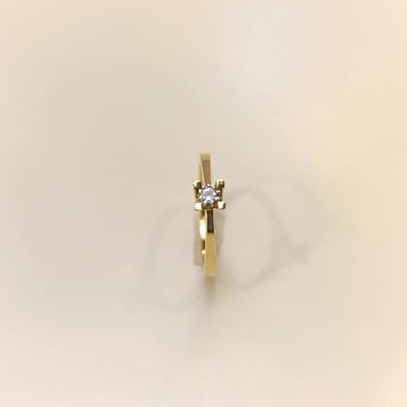 0.10ct Tek Taş Pırlanta Yüzük 14 Ayar Altın HD VİDEOLU