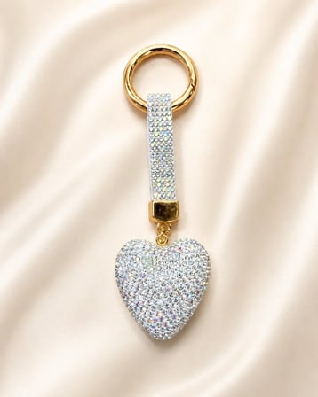Kalpli Taşlı Luxury Çanta Charmı – Gümüş Kristal Bag Charm